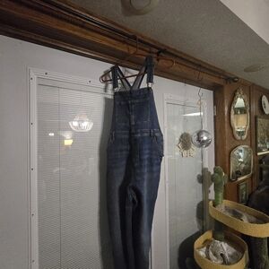 Sonoma Blue Denim Overalls with Yellow Stitching